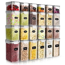 Listing image for HEFTMAN Plastic Storage Containers Airtight Set Kitchen Pantry Organizer 24 Pcs