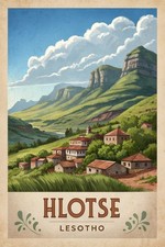 Listing image for Captivating Hlotse Lesotho Travel Poster - Scenic Mountain City Art Print A1-A4