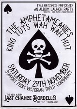Listing image for The Amphetameanies Album Launch poster King Tut's Glasgow 2014 EX