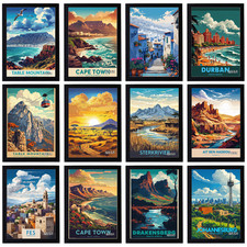 Listing image for Vintage Travel Africa Holiday Poster Retro City Print Decor Wall Art A5 A4 A3