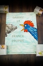 Listing image for CLEAN FRANCE BY SAVIGNAC 1980 French Medium Vintage Political Poster Original