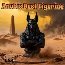 Listing image for Ancient Egyptian Anubis Bust Figurine Elegant Desktop Decor Art Display