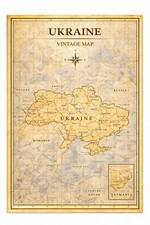Listing image for Ukraine Historical Vintage Map Wall Art Print Poster Picture Decor A4 A3 A5