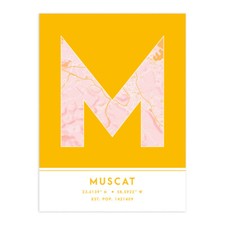 Listing image for Muscat Oman City Map Typography Unframed Wall Art Print 18x24 In
