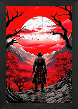 Listing image for Samurai Yokai Framed Wall Art Poster Canvas Print Picture