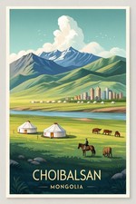 Listing image for Exotic Choibalsan Mongolia Travel Poster - Majestic Steppes Landscape Art Print