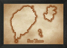 Listing image for Sao Tome vintage map Framed Wall Art Poster Canvas Print Picture