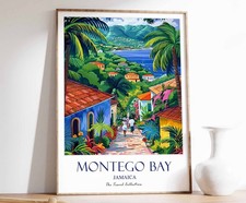 Listing image for 9 Montego Bay Print, Montego Bay Travel Poster, Jamaica Travel Poster, Caribbean