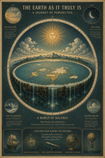 Listing image for Flat Earth Map Celestial Antique Exploration Poster Print Framed Canvas Wall Art