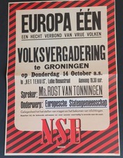 Listing image for 9224 - WWII 16½ x 11¾'' NSB PROPAGANDA POSTER - IN OCCUPIED NETHERLANDS