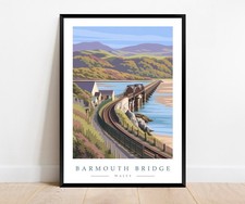 Listing image for Barmouth Bridge Travel Poster Print - Wales Coastal Wall Art