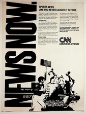 Listing image for Vintage CNN Cable News Network Sports News 1980s Print Ad Media Memorabilia