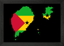 Listing image for Sao Tome map Framed Wall Art Poster Canvas Print Picture
