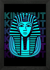 Listing image for King Tut Tutankhamun Framed Wall Art Poster Canvas Print Picture