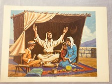Listing image for 1975 Sunday School Picture Poster 12x17 FEAST OF BOOTHS Jewish Culture Heritage