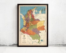 Listing image for Old Map of Colombia Vintage Map of Colombia | Wall Map Print Framed