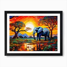 Listing image for Iconic Africa Art Print Framed Wall Art Poster Canvas Print Picture