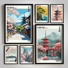 Listing image for Vintage Japanese Wall Art - Travel Poster Wall Art - Classic Retro Gallery Wall