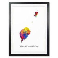 Listing image for Sao Tome And Principe Map, Poster, Canvas or Framed Print, painting 10928