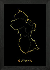 Listing image for Guyana Map Framed Wall Art Poster Canvas Print Picture