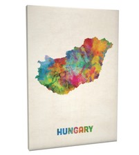 Listing image for Hungary Watercolor Map Box Canvas and Poster Print (1318)