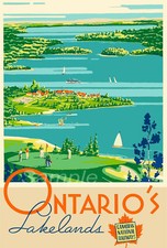 Listing image for VINTAGE ONTARIO CANADA TRAVEL A4 POSTER PRINT