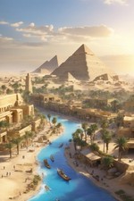 Listing image for Ancient Egypt Pyramids Of Giza History Wall Art Framed Canvas Pictures