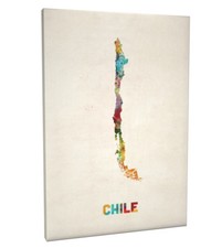 Listing image for Chile Watercolor Map Box Canvas and Poster Print (538)