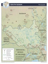 Listing image for South Sudan Physical Geography Physiographic Map Country Nation Poster Print