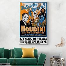 Listing image for 1909 Houdini “Do Spirits Return?” Séance Poster – Magic & Spiritualism Art Print