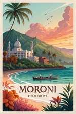 Listing image for Captivating Moroni Comoros Island Travel Poster - Tropical Paradise Art Print A1