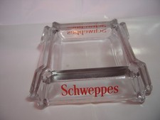 Listing image for LARGE VINTAGE SCHWEPPES GLASS PUB ASHTRAY MEMORABILIA MANCAVE FREE POSTAGE HEAVY