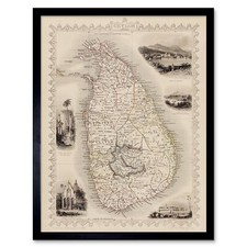 Listing image for Ceylon Sri Lanka Map 12X16 Inch Framed Art Print