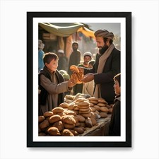 Listing image for Afghanistan Print Afghan Market Pri Framed Wall Art Poster Canvas Print Picture
