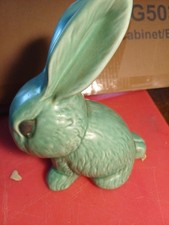 Listing image for Vintage Avon Ware Green Glazed Pottery Rabbit Figurine Rare Collectible Decor