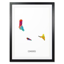 Listing image for Comoros Map, Poster, Canvas or Framed Print, watercolour painting 10808