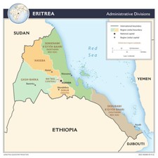 Listing image for Eritrea Political Administrative Province Map Country Nation Poster Print
