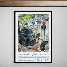 Listing image for Explore Britain British Travel Print Poster Art Deco Vintage Fine Art Paper