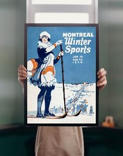 Listing image for Montreal Winter Sports 1924 POSTER PRINT A1 Vintage Skiing Canada Retro Wall Art