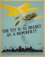 Listing image for Robert Muchley Fly is as Deadly as a Bomber 1941 WPA Public Health Poster Print