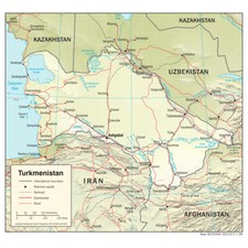 Listing image for Turkmenistan Physical Geography Geographic Physiographic Map Country Print