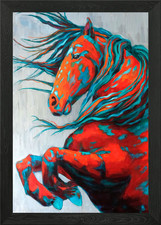 Listing image for Horse Frisian Framed Wall Art Poster Canvas Print Picture