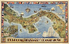 Listing image for Pictorial Map of the Republic of Panama with the Canal Zone History Wall Poster