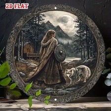 Listing image for Viking Inspired "Lady Viking" Hanging Sign Plaque Decoration Gift Wall Art
