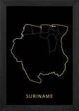 Listing image for Suriname Map Framed Wall Art Poster Canvas Print Picture