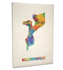 Listing image for Mozambique Watercolor Map Box Canvas and Poster Print (2401)