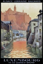 Listing image for TT69 Vintage Luxembourg Railways Travel Poster A3/A2 Re-print