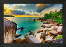 Listing image for Praslin island Seychelles Framed Wall Art Poster Canvas Print Picture