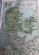Listing image for 1943: Map of Denmark Original Vintage Print Size 23cm x 36cm RA # 41