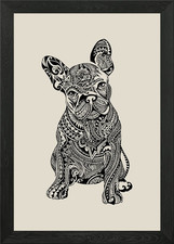 Listing image for Polynesian Frenchie Framed Wall Art Poster Canvas Print Picture